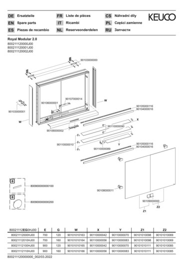 KEUCO Spiegelschrank Royal Modular 2.0 1200 x 700 x 160 mm, 2 Steckdosen, Wandvorbau, 2 Türen, beleuchtet