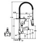 KWC Spültisch-Einhebelmischer GASTRO Ausladung 200 mm, verchromt, Anschluss 130mm, drehbare Federschlauchbrause