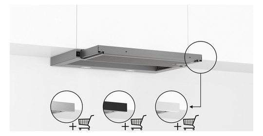 Dunstabzugshaube Flschirm 600mm si B LED 67dB 389cbm/h Ø120-150mm 3st Abl/Uml