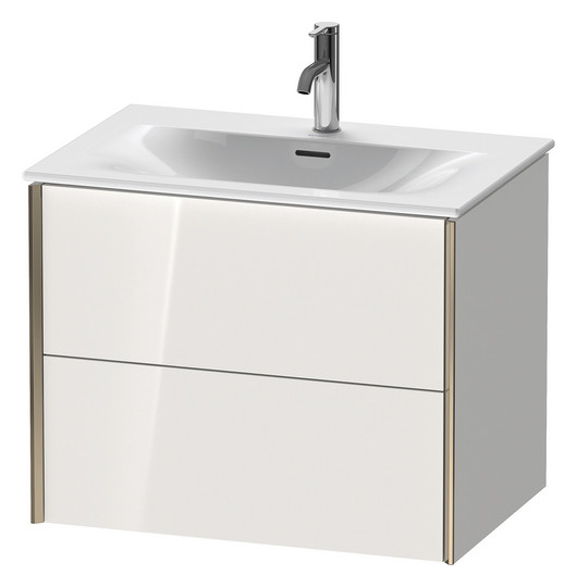Duravit Waschtisch-Unterschrank XViu 71 x 48 x 55,7 cm, Eiche natur, 2 Schubkästen, champagner matt