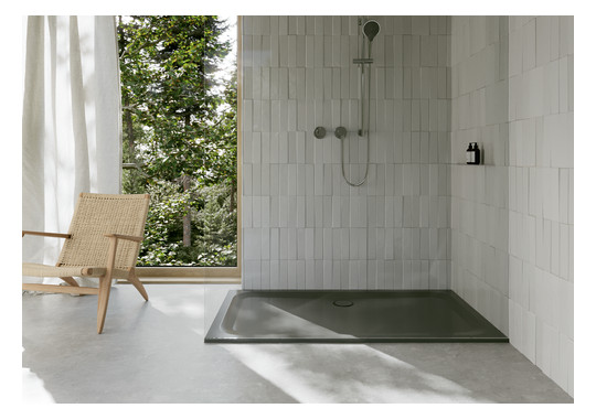 Duschwanne BetteUltra 5808 180x100x3,5cm, Antirutsch/Pro, Mini-Wannenträger, smoke