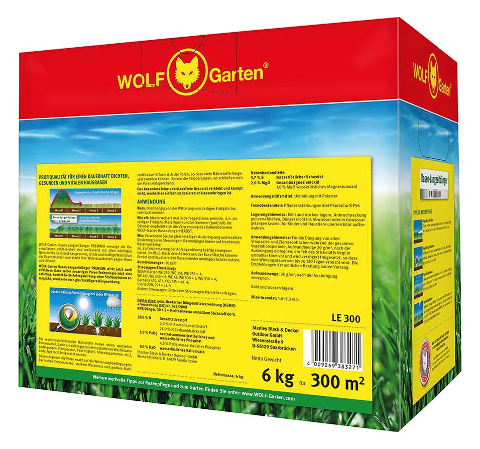 Bild Rasen-Lanzeitdünger 6kg LE 300 Premium - WOLF GARTEN-2