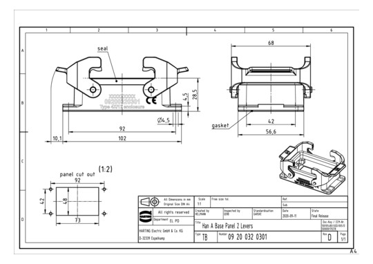 HART Anbaugehäuse 32A        09200320301 