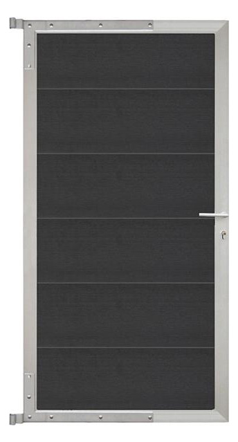 Bild ELZE-Tor-Komplettset 90 x 173 cm, Rahmen silber Füllung anthrazit - n.a.-0