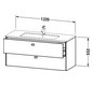 Duravit Waschtisch-Unterschrank Brioso 122 x 47,9 cm, chrom/Graphit matt, 2 Schubkästen, wandhängend
