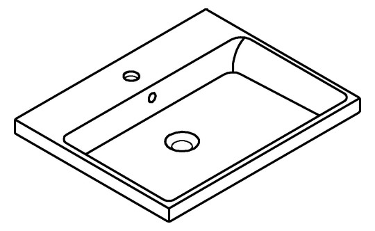 GROHE Einbauwaschtisch Cube Keramik 60x49cm, mit Überlauf, Rückseite glasiert, alpinweiß