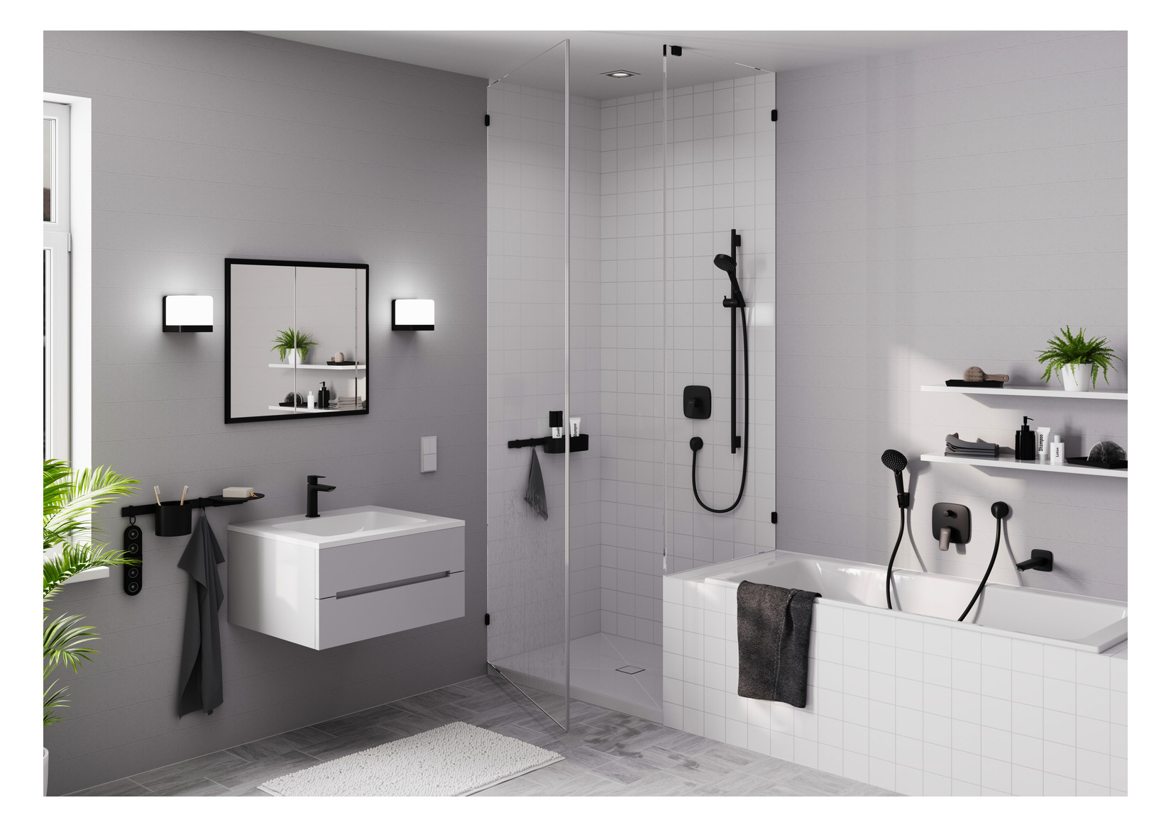 hansgrohe RainDrain Spot Boden-Punktablauf Komplettset, 150x150mm, rückseitig befliesbar, Edelstahl