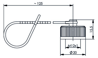 Staubschutz Steck-M12 sw