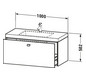 Duravit Waschtischunterschrankset Brioso 100 x 48 cm, chrom/Eiche schwarz, 1 Hahnloch