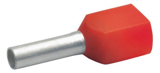 ZW-Aderendhülse 1qmm 8mm isol PP rt Cu Polypropylen (PP) verzinnt