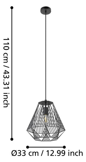 EGLO Hängeleuchte STYPE schwarz    43692 