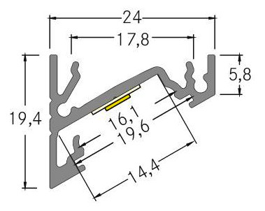 Eckprofil sw Alu 2000x24x19,4mm