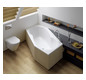 6-Eck-Badewanne BetteMetric 6841 Glasur, natura, 206x90x45cm, Fußende links, Überlauf vorne