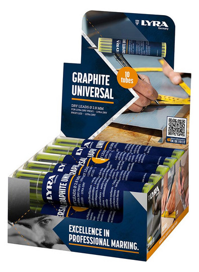 LYRA-Dry-Ersatz-Minen-Set graphit im Display (10x12...