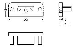 Endkappe ws Kst L20mm H8mm Endkappe ws Kst L20mm H8mm