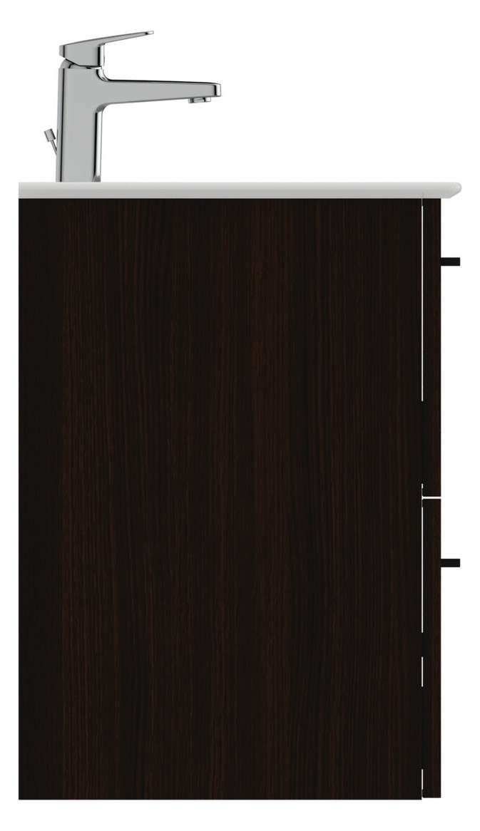 Ideal-Standard Möbelwaschtisch-Paket i.life A 64x46x64,5cm, 1 Hahnloch, Griff schwarz matt, coffee oak