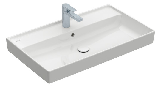 V&B Schrankwaschtisch Collaro 80 x 47 cm, mit Überlauf, stone white C-plus