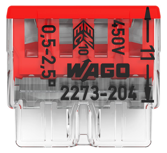 Steckklemme 4f 450V 24A Serie 2273 0,5-2,5qmm f.Massivleiter