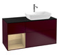 V&B Waschtisch-Unterschrank Finion 120cm, Abdeckplatte black matt, Regal Oak Veneer, Peony Matt