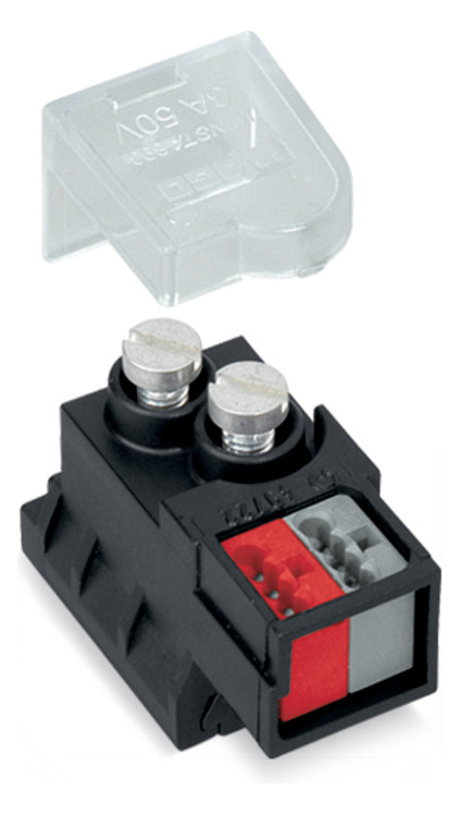 Flachleitungsadapter Serie 893 2p 50V 3A sw Einspeisung Federzugans