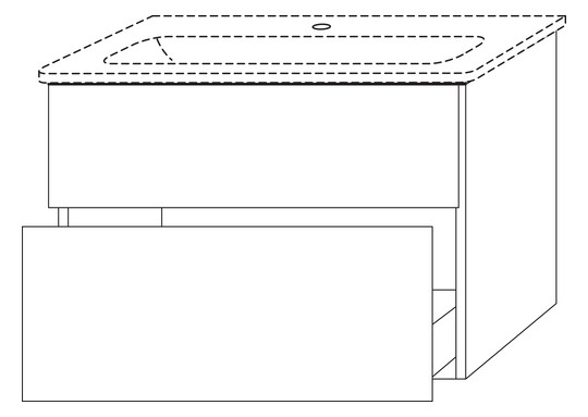 SA Waschtischunterbau mit Auszügen 3way (UP686) 582x585x472 Graphit-Matt