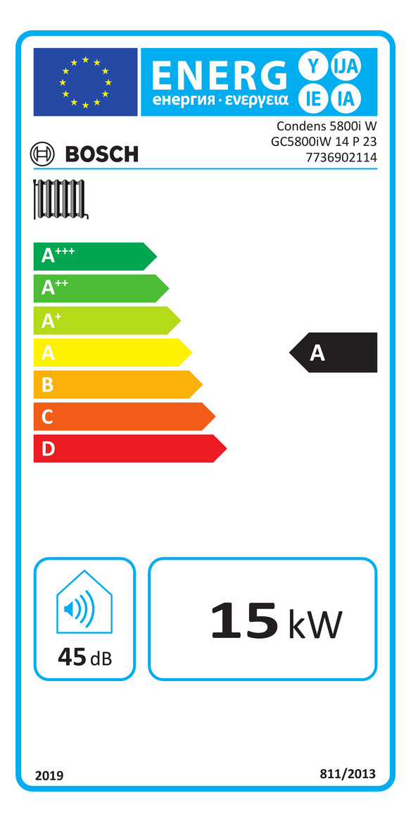 BOSCH Gas-Brennwertgerät Condens GC5800iW 14 P 23 Erdgas E, wandhängend, weiß