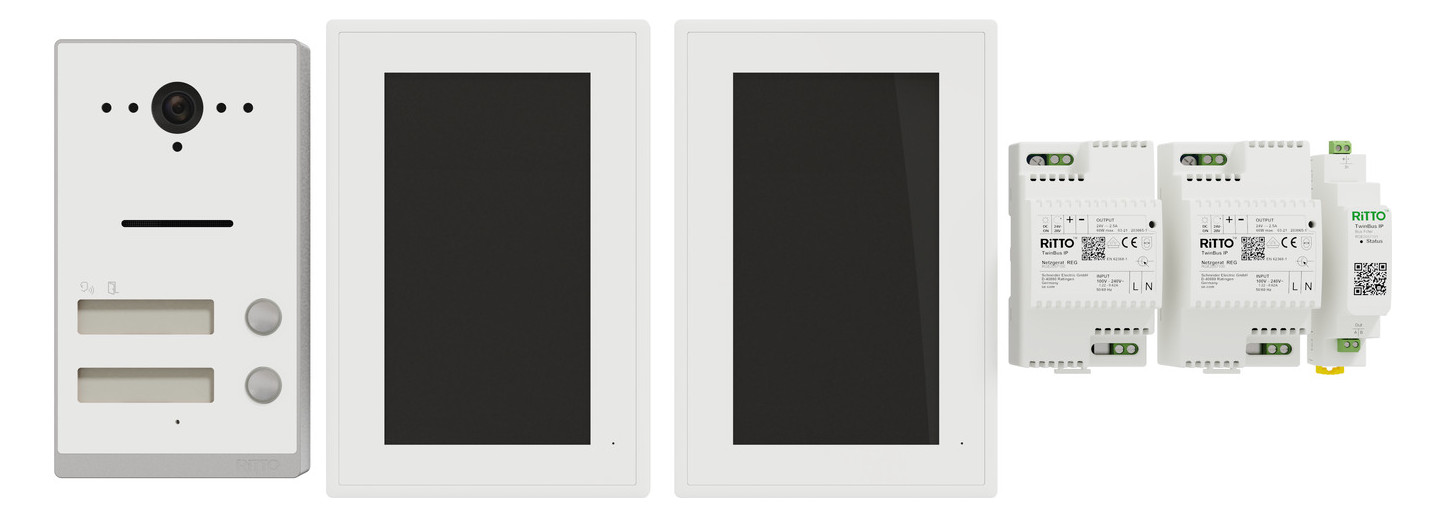 Video-Türsprechset 2Draht 2xTeiln AP/AP ws ws 1LS Aufputz/Aufputz