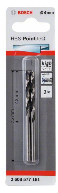 Metallbohrer Ø4mm zyl.Steckachse Edst f.Edelstahl f.Stahl