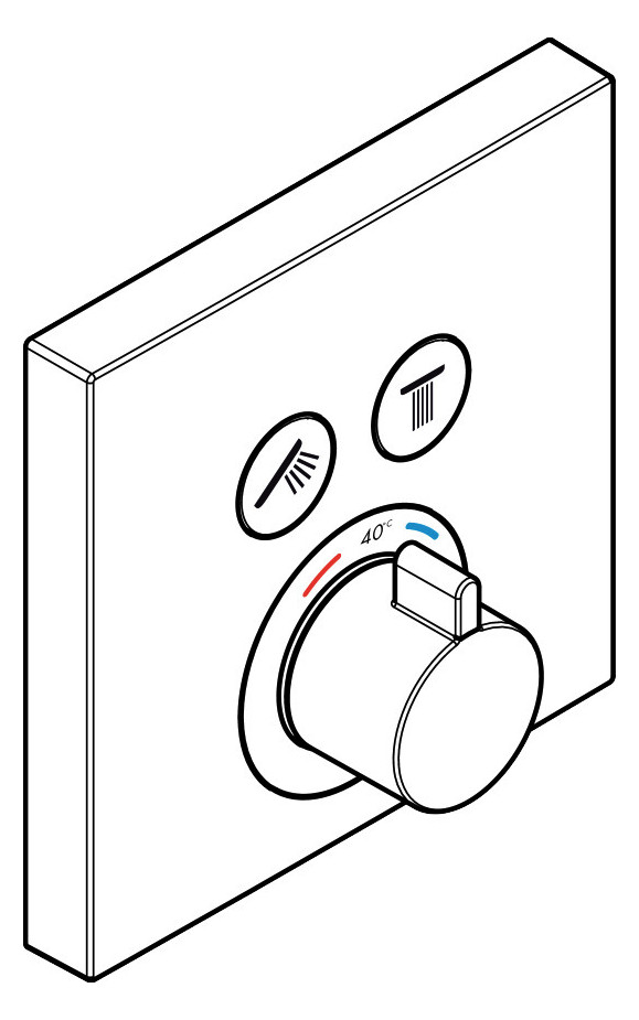 hansgrohe Fertigmontageset ShowerSelect UP-Thermostat, 2 Verbraucher, brushed black chrome