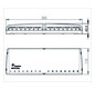 Patchpanel 16Ports Wandmont Schirm RAL9001 110x325x43,5mm