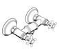 hansgrohe 2-Griff-Brause-Armatur Axor Montreux AP, 1 Verbraucher, mit Kreuzgriffen, brushed nickel
