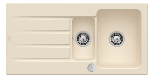 V&B Spüle Architectura 60 XR mit Ablaufgarnitur, rund mit Excenterbetätigung, ivory CeramicPlus