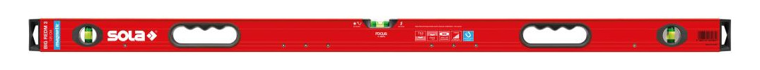 Bild Magnet-Wasserwaage LM Big REDM 3 120cm p ulverbeschichtet Sola-0