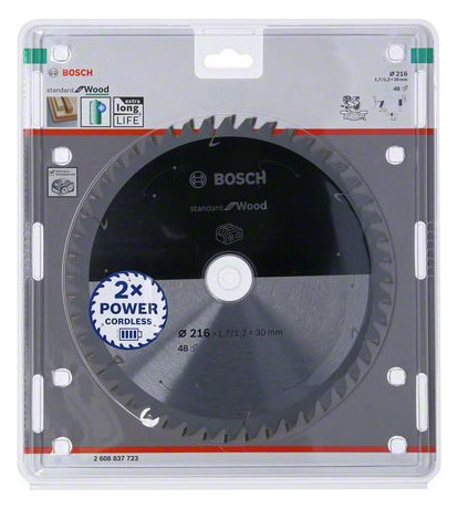 Bild HM-Kreissägeblatt 216x1,7/1,2x30 48Z WZ Bos VE à 1 Stück Standard Wood f Akkusäg - BOSCH-1