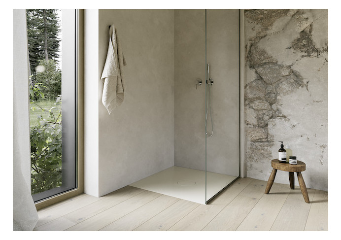 Bette Duschfliese BetteAir 1000 x 1000 mm, cream, Rechteck, glasierter Titan-Stahl