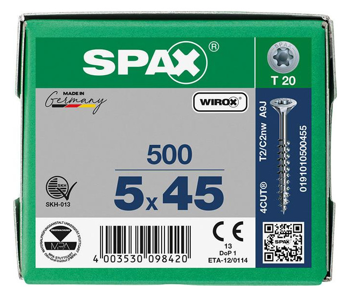 Bild Universalschraube Senkkopf 5x45mm,Teilgw,Innensechsrund T20,WIROX - SPAX-2