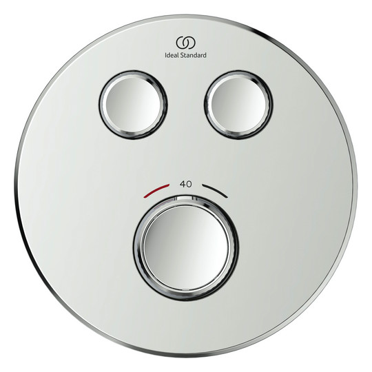 Ideal-Standard Fertigmontageset CeraTherm Navigo rund, 2 Entnahmen, für UP-Brausethermostat, Chrom