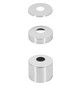 ASW Hahnrosette Ø 22 mm, 1/2" x 5 mm, Außen Ø 61 mm DN 15, Messing verchromt