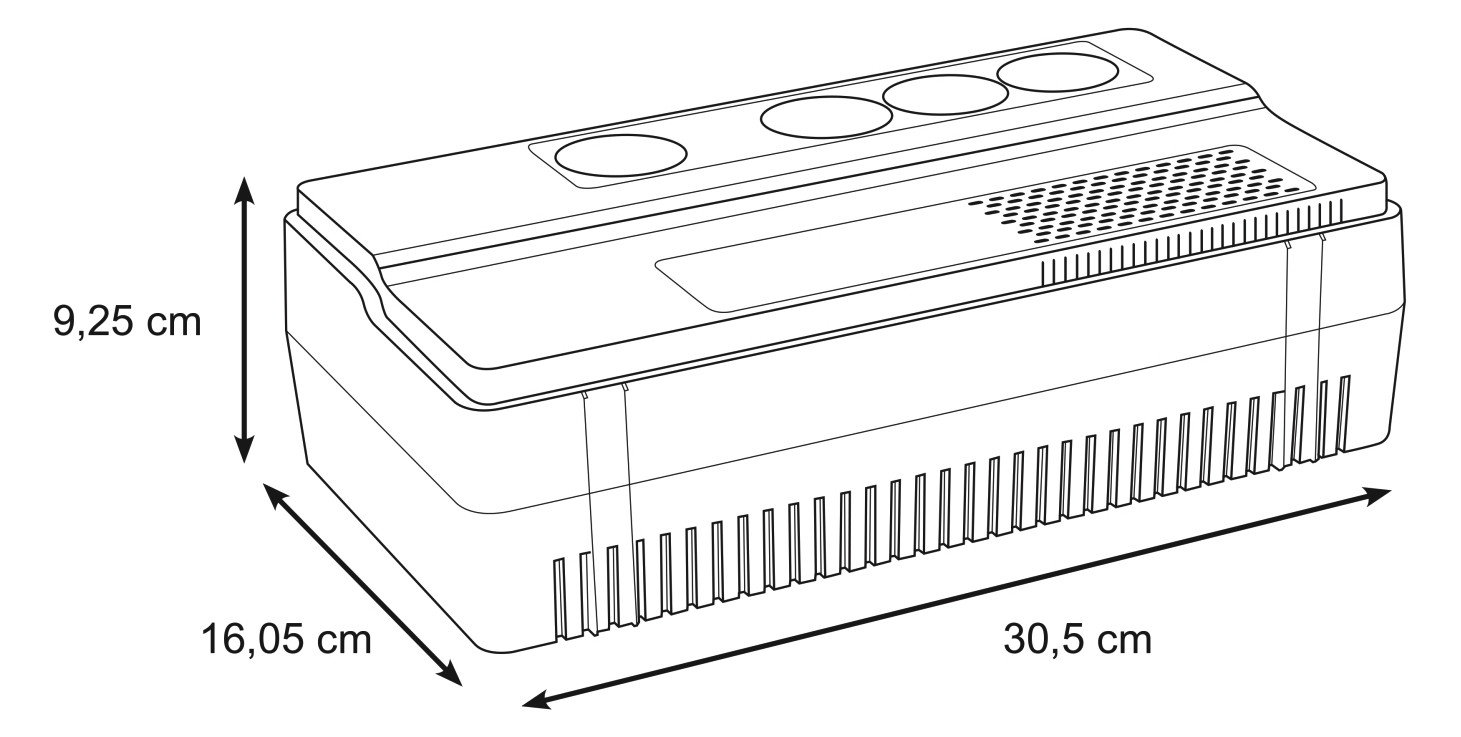 USV Stand Line-Interakt Easy UPS 800VA 2,5min 230V 160,5x305x92,5mm