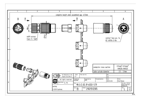 HART Buchse 3-polig Harax    21021512305 