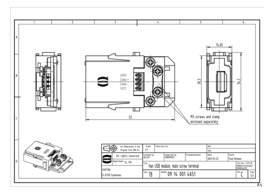 HART Han 1 Mod-M-s USB       09140014651 