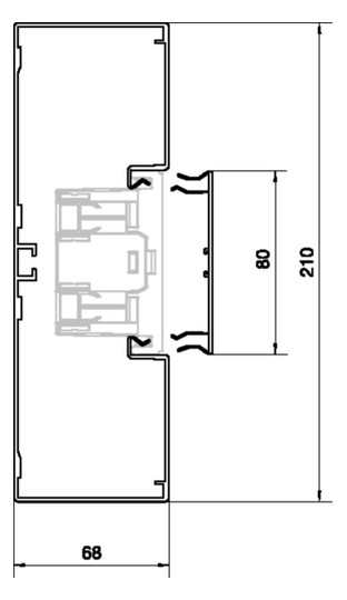 Geräteeinbaukanal Alu 210x68mm natur anod/elox GEB-K 11300qmm 2000mm