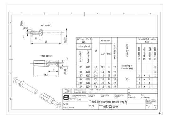 HART Kontaktbuchse versilb.  09320006208 