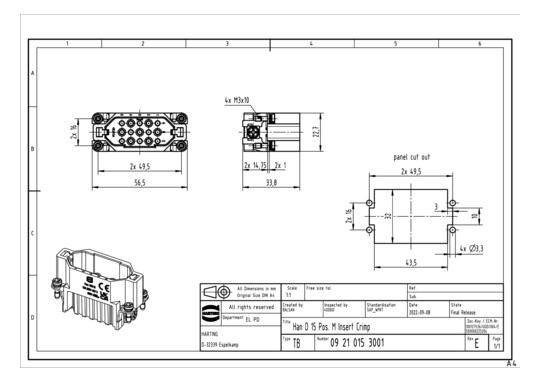 HART Stecker 15polig         09210153001 