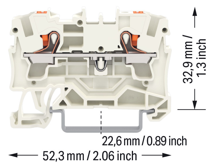 Reihenklemme 0,5-6qmm 1Etage 2kl lgr 32A TS35 Hutschiene TH35