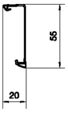 Oberteil SL-K 55mm Kst ver-ws RAL9016 Oberteil SL-K 55mm Kst ver-ws RAL9016
