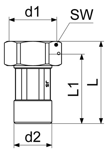 Schlösser Wasserzähler-Verschraubungs-Set 2240 1" AG x 1 1/4" IG, mit Plombiervorrichtung, Messing