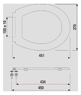 Sanit WC-Sitz Thermoplast weiß, mit Edelstahlscharniere, verstellbar, ohne Deckel