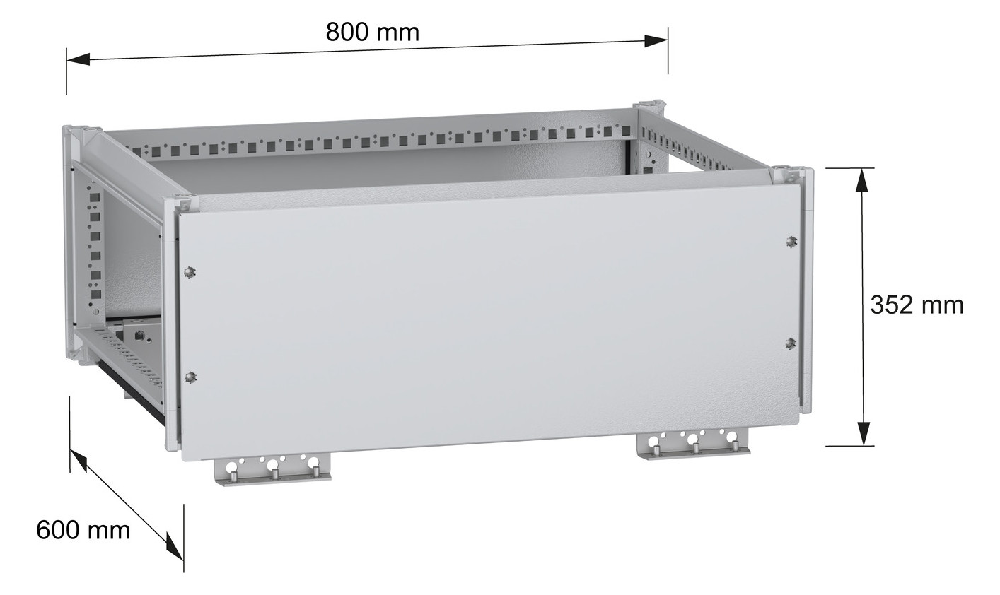 Aufsatzmodul pulverbesch 300x800x600mm RAL7035