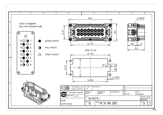 HART Stifteinsatz 6 pol.     09340062602 